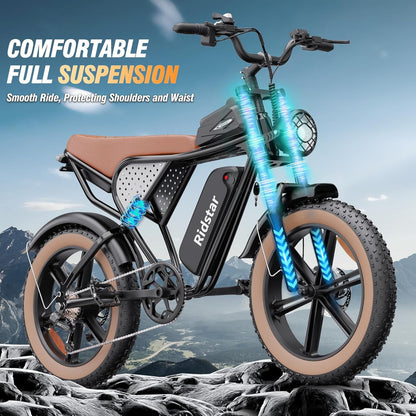 Electric Bike Q20, 2000W, 37Mph, 20" Fat Tires