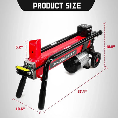 PowerSmart Electric Log Splitter 7-Ton - Efficient Wood Splitter with 3500 Motor Speed, 15 Amp, Horizontal Full Beam Design and Steel Wedge for Firewood & Kindling Cutting