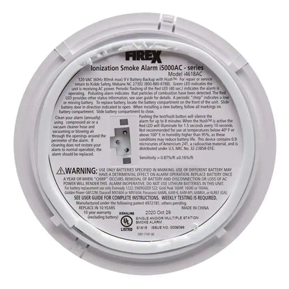 Pack Hardwired Smoke Alarm with Ionization Sensor, 120V AC, 9V Battery Backup