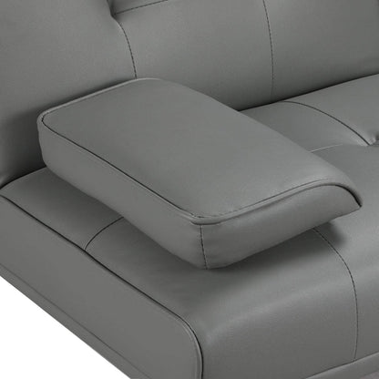 Yaheetech Convertible Sofa Bed Adjustable Couch Sleeper Modern Faux Leather Home Recliner Reversible Loveseat Folding Daybed Guest Bed, Removable Armrests, Cup Holders, 3 Angles, 772lb Capacity, Black