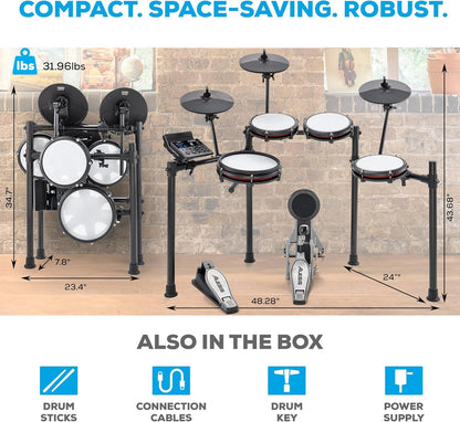 Nitro Max Electric Drum Set with Mesh Pads & Bluetooth
