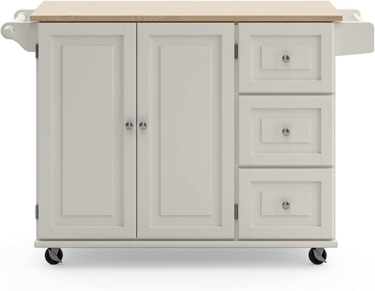 Homestyles Dolly Madison Mobile Kitchen Island Cart, Drop Leaf Breakfast Bar