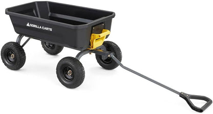7GCG-NF Heavy-Duty Poly Dump Garden Cart with No-Flat Tires, 7 Cubic Feet, 1200-Pound Capacity, Black, Amazon Exclusive