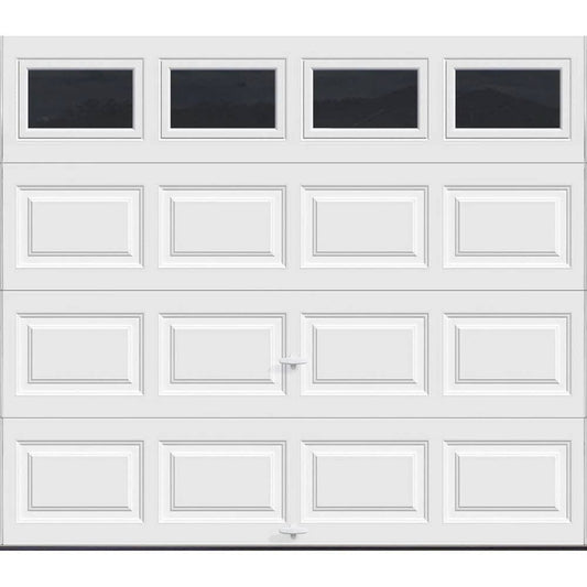 Clopay Classic Insulated Garage Door 97 ft, R-Value 6.5, White with Plain Window