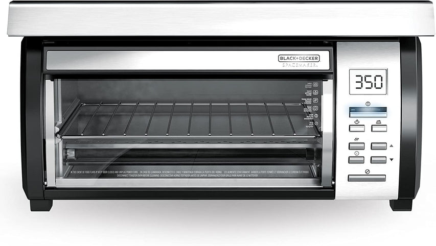BLACK DECKER SpaceMaker Under Counter Toaster Oven, Digital Controls, Black/Stainless Steel, Fits 9 Pizza or 4 Slices