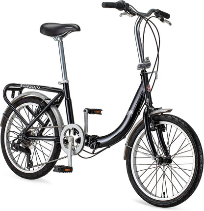 Schwinn Loop Adult Folding Bike for Men and Women, 20-inch Wheels, 7-Speed Drivetrain
